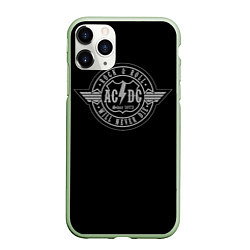 Чехол iPhone 11 Pro матовый AC/DC: Will never die, цвет: 3D-салатовый