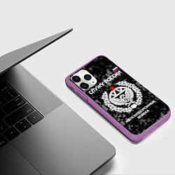 Чехол iPhone 11 Pro матовый Служу России: железнодорожные войска, цвет: 3D-фиолетовый — фото 2