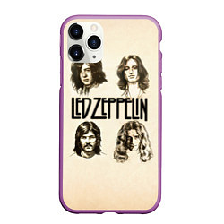 Чехол iPhone 11 Pro матовый Led Zeppelin Guys, цвет: 3D-фиолетовый
