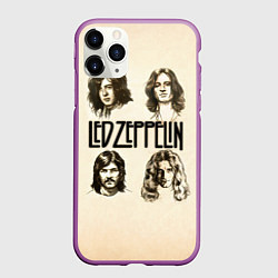 Чехол iPhone 11 Pro матовый Led Zeppelin Guys, цвет: 3D-фиолетовый