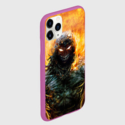 Чехол iPhone 11 Pro матовый Disturbed: Monster Flame, цвет: 3D-фиолетовый — фото 2