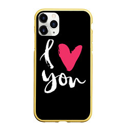Чехол iPhone 11 Pro матовый Valentines Day, I Iove you, цвет: 3D-желтый