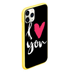 Чехол iPhone 11 Pro матовый Valentines Day, I Iove you, цвет: 3D-желтый — фото 2