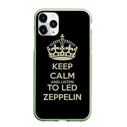 Чехол iPhone 11 Pro матовый Keep Calm & Led Zeppelin, цвет: 3D-салатовый