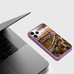 Чехол iPhone 11 Pro матовый Улицы старого Лондона, цвет: 3D-фиолетовый — фото 2