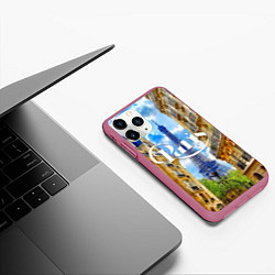 Чехол iPhone 11 Pro матовый Daytime Paris, цвет: 3D-малиновый — фото 2