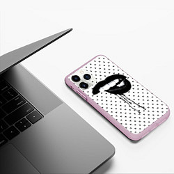 Чехол iPhone 11 Pro матовый Black Lips, цвет: 3D-розовый — фото 2