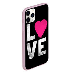 Чехол iPhone 11 Pro матовый Love Heart, цвет: 3D-розовый — фото 2