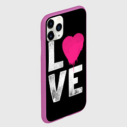 Чехол iPhone 11 Pro матовый Love Heart, цвет: 3D-фиолетовый — фото 2