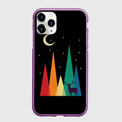 Чехол iPhone 11 Pro матовый Винтажная ночь, цвет: 3D-фиолетовый