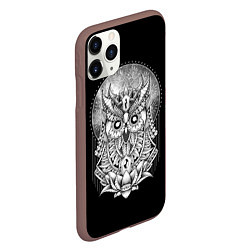 Чехол iPhone 11 Pro матовый Королевская сова, цвет: 3D-коричневый — фото 2