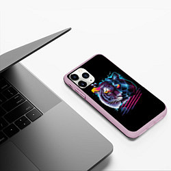 Чехол iPhone 11 Pro матовый Ретро тигр, цвет: 3D-розовый — фото 2