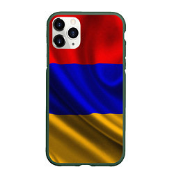 Чехол iPhone 11 Pro матовый Флаг Армения, цвет: 3D-темно-зеленый