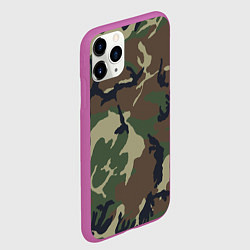 Чехол iPhone 11 Pro матовый Камуфляж: хаки/зеленый, цвет: 3D-фиолетовый — фото 2