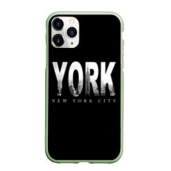 Чехол iPhone 11 Pro матовый New York City, цвет: 3D-салатовый