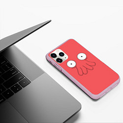 Чехол iPhone 11 Pro матовый Лицо Зойдберга, цвет: 3D-розовый — фото 2