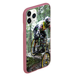 Чехол iPhone 11 Pro матовый Велоспорт гонка, цвет: 3D-малиновый — фото 2