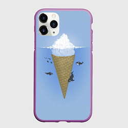 Чехол iPhone 11 Pro матовый Мороженое, цвет: 3D-фиолетовый