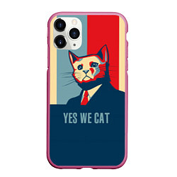 Чехол iPhone 11 Pro матовый Yes we CAT, цвет: 3D-малиновый