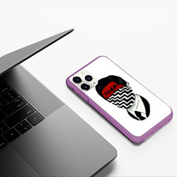 Чехол iPhone 11 Pro матовый Twin Peaks Face, цвет: 3D-фиолетовый — фото 2