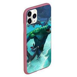 Чехол iPhone 11 Pro матовый Tidehunter: Water Rage, цвет: 3D-малиновый — фото 2