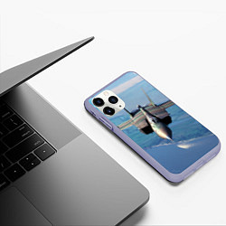 Чехол iPhone 11 Pro матовый МиГ-31, цвет: 3D-светло-сиреневый — фото 2