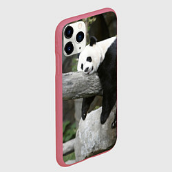 Чехол iPhone 11 Pro матовый Большая уставшая панда, цвет: 3D-малиновый — фото 2