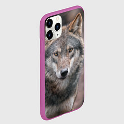Чехол iPhone 11 Pro матовый Волк - санитар леса, цвет: 3D-фиолетовый — фото 2
