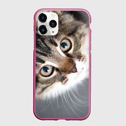 Чехол iPhone 11 Pro матовый Кошачий взгляд, цвет: 3D-малиновый