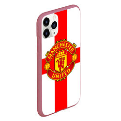 Чехол iPhone 11 Pro матовый Manchester Utd: England, цвет: 3D-малиновый — фото 2