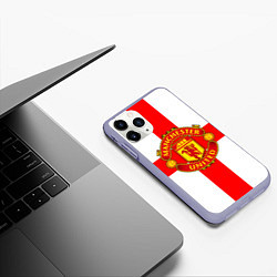 Чехол iPhone 11 Pro матовый Manchester Utd: England, цвет: 3D-светло-сиреневый — фото 2