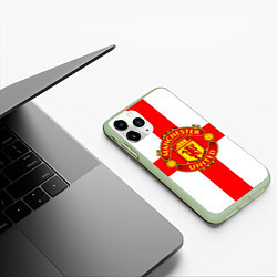Чехол iPhone 11 Pro матовый Manchester Utd: England, цвет: 3D-салатовый — фото 2
