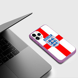 Чехол iPhone 11 Pro матовый Сборная Англии, цвет: 3D-фиолетовый — фото 2