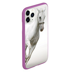 Чехол iPhone 11 Pro матовый Белый конь, цвет: 3D-фиолетовый — фото 2