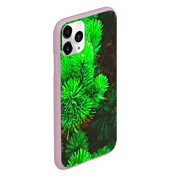 Чехол iPhone 11 Pro матовый Зелёная ель, цвет: 3D-розовый — фото 2