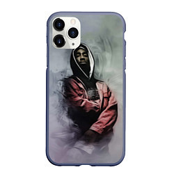 Чехол iPhone 11 Pro матовый Shakur Rap, цвет: 3D-серый