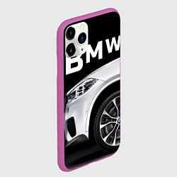 Чехол iPhone 11 Pro матовый BMW: White Style, цвет: 3D-фиолетовый — фото 2
