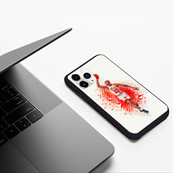 Чехол iPhone 11 Pro матовый Michael Jordan: Red Star, цвет: 3D-черный — фото 2