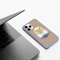 Чехол iPhone 11 Pro матовый Геометрический орел, цвет: 3D-светло-сиреневый — фото 2