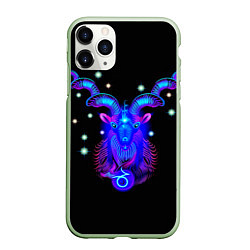Чехол iPhone 11 Pro матовый Космический Козерог, цвет: 3D-салатовый