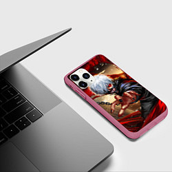 Чехол iPhone 11 Pro матовый Blood, цвет: 3D-малиновый — фото 2