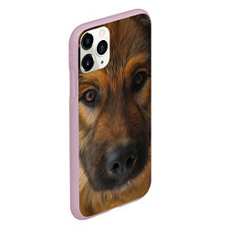 Чехол iPhone 11 Pro матовый Взгляд собаки, цвет: 3D-розовый — фото 2