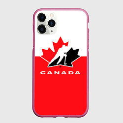 Чехол iPhone 11 Pro матовый Canada Team, цвет: 3D-малиновый