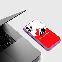 Чехол iPhone 11 Pro матовый Canada Team, цвет: 3D-фиолетовый — фото 2