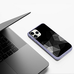 Чехол iPhone 11 Pro матовый Abstract gray, цвет: 3D-светло-сиреневый — фото 2