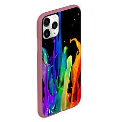 Чехол iPhone 11 Pro матовый Всплеск красок, цвет: 3D-малиновый — фото 2