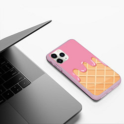 Чехол iPhone 11 Pro матовый Я Клубничный Рожок, цвет: 3D-розовый — фото 2