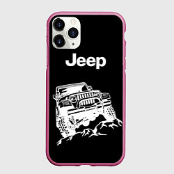 Чехол iPhone 11 Pro матовый Jeep, цвет: 3D-малиновый