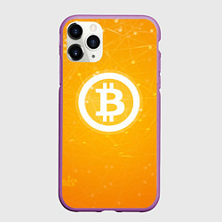 Чехол iPhone 11 Pro матовый Bitcoin Orange, цвет: 3D-фиолетовый