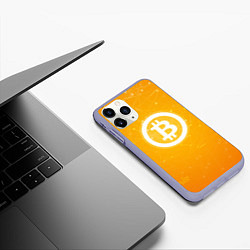 Чехол iPhone 11 Pro матовый Bitcoin Orange, цвет: 3D-светло-сиреневый — фото 2